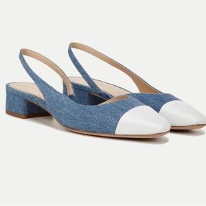 NEW Veronica Beard Cecile Denim Cap-Toe Slingback size 7